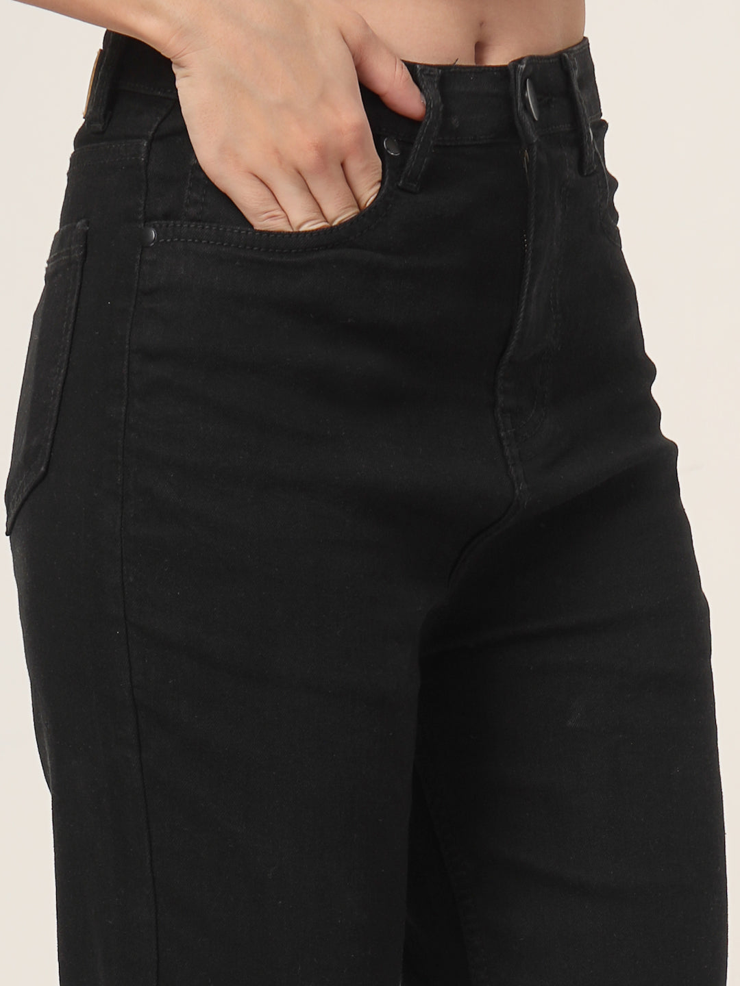 Style Quotient Women Black Mom Fit High Rise Stretchable Jeans-Jeans-StyleQuotient