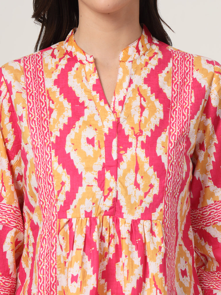 Style Quotient Women Pink and multi Printed Tunic-Tunics-StyleQuotient