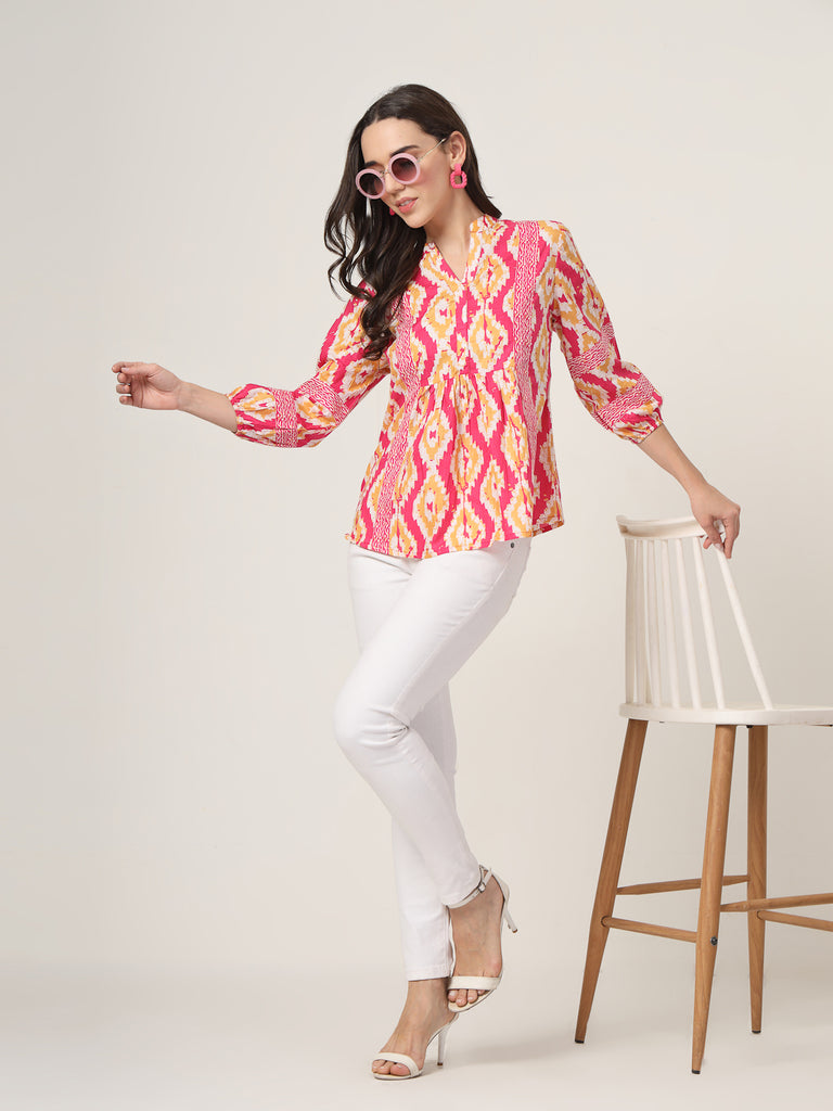 Style Quotient Women Pink and multi Printed Tunic-Tunics-StyleQuotient