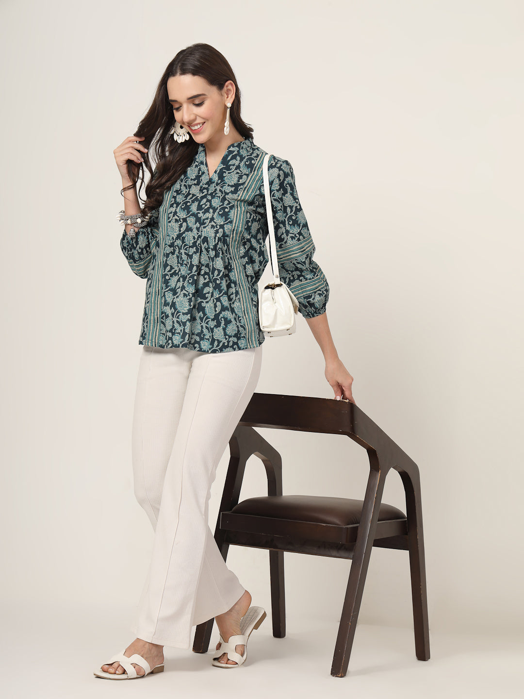 Style Quotient Women teal Printed Tunic-Tunics-StyleQuotient