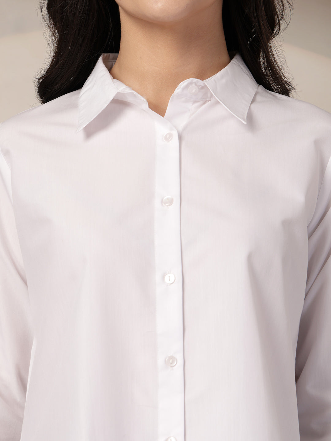 Style Quotient Women White Solid Boxy Shirt-Shirts-StyleQuotient