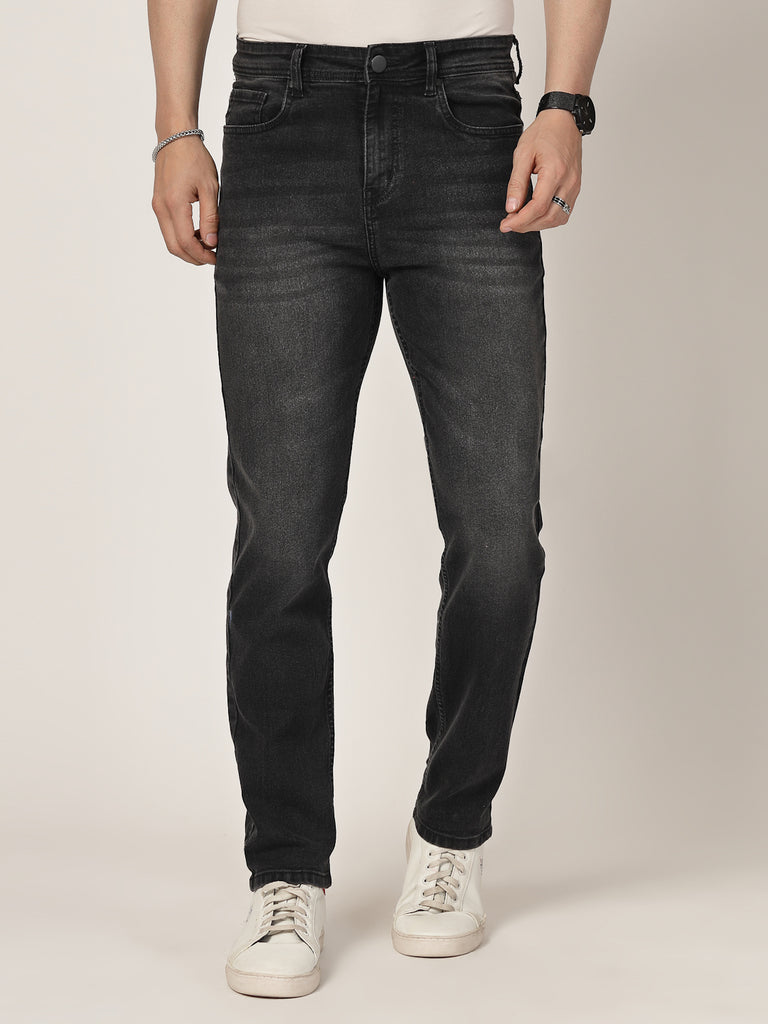 Style Quotient Men Black Regular Fit Mid Rise Stretchable Jeans-Mens Jeans-StyleQuotient