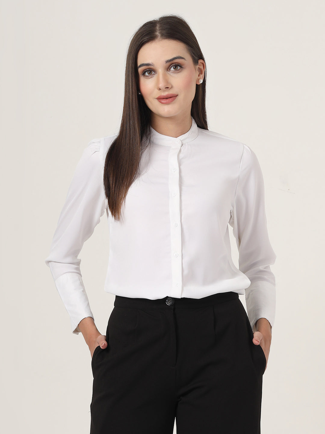 Style Quotient Women White Formal Shirt-Shirts-StyleQuotient