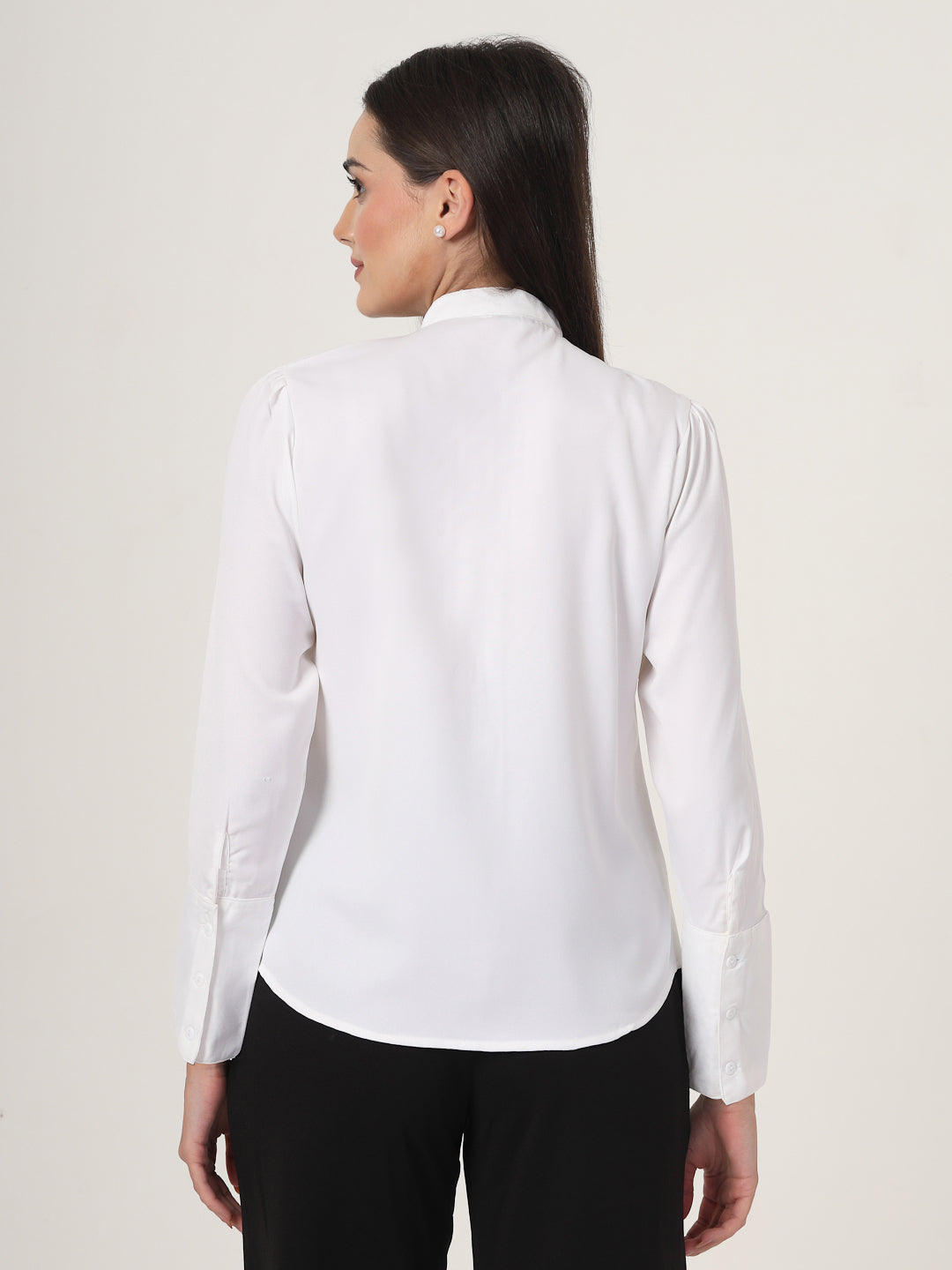 Style Quotient Women White Formal Shirt-Shirts-StyleQuotient