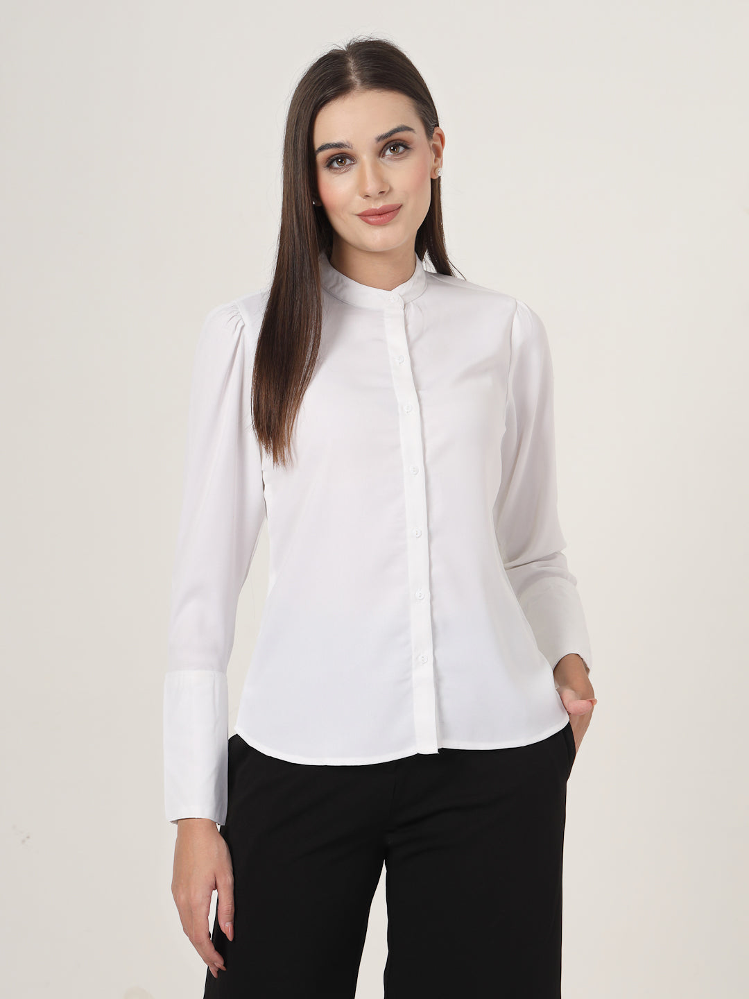 Style Quotient Women White Formal Shirt-Shirts-StyleQuotient