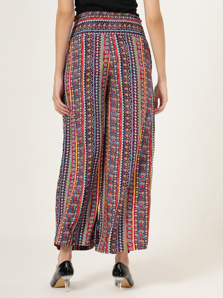 Style Quotient Women Multi Color Printed Flared pants-Trousers-StyleQuotient