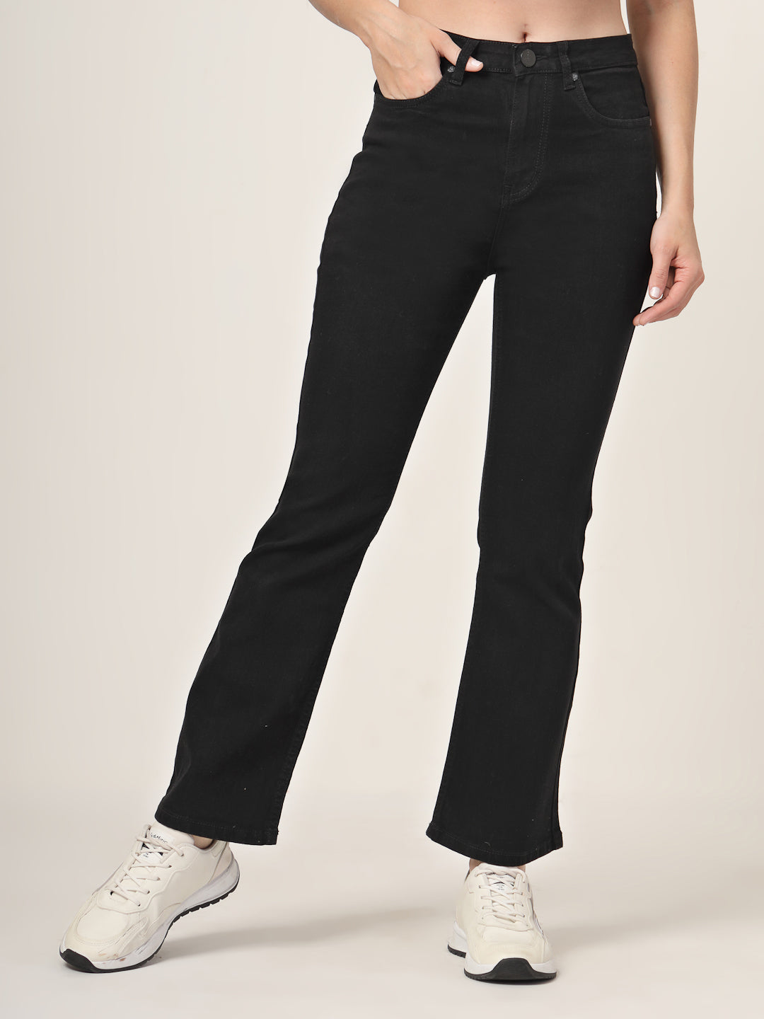 Style Quotient Women Black Boot Cut High Rise Stretchable Jeans-Jeans-StyleQuotient