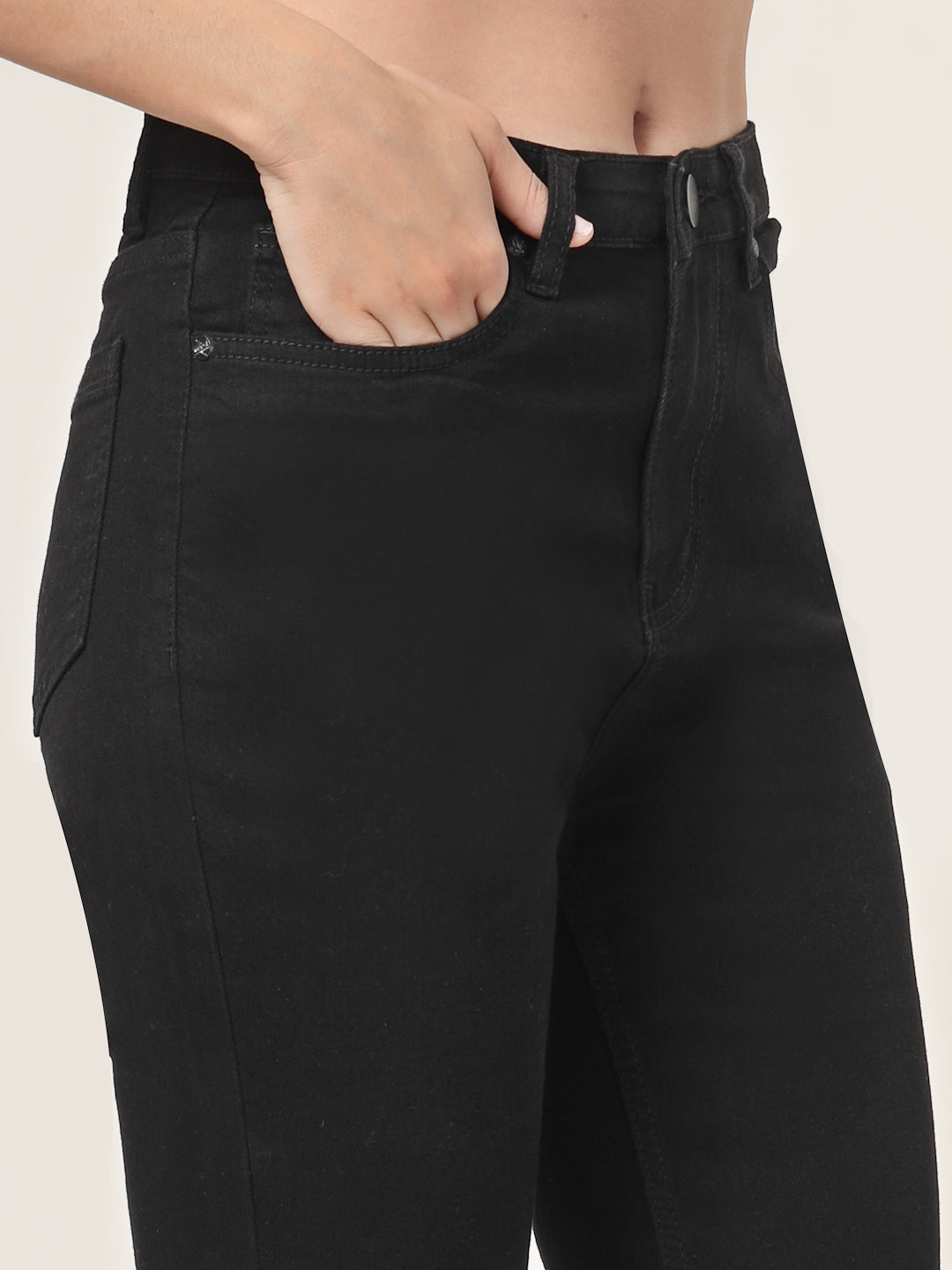 Style Quotient Women Black Boot Cut High Rise Stretchable Jeans-Jeans-StyleQuotient