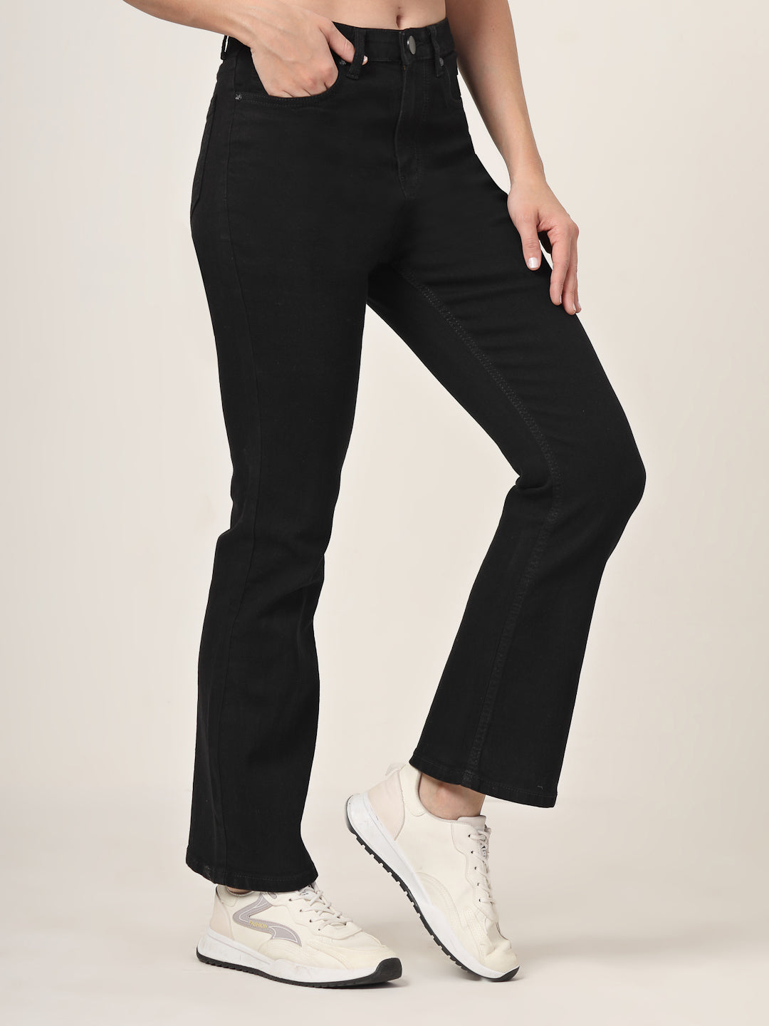 Style Quotient Women Black Boot Cut High Rise Stretchable Jeans-Jeans-StyleQuotient