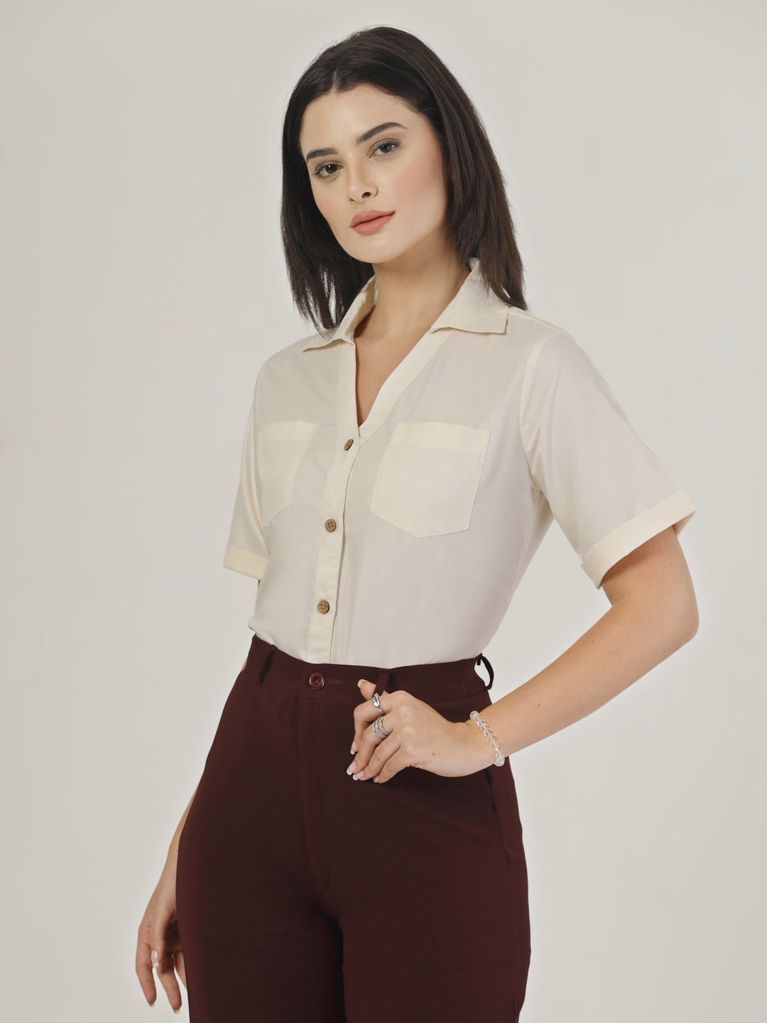 Style Quotient Womens Shirt with front Double Pockets-Shirts-StyleQuotient