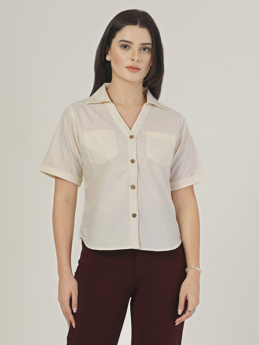 Style Quotient Womens Shirt with front Double Pockets-Shirts-StyleQuotient