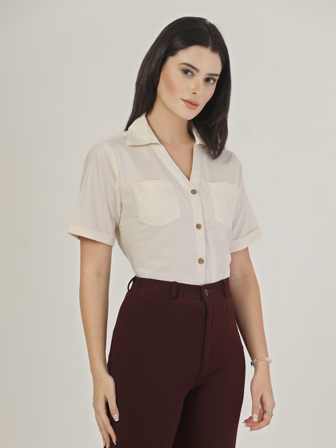 Style Quotient Womens Shirt with front Double Pockets-Shirts-StyleQuotient