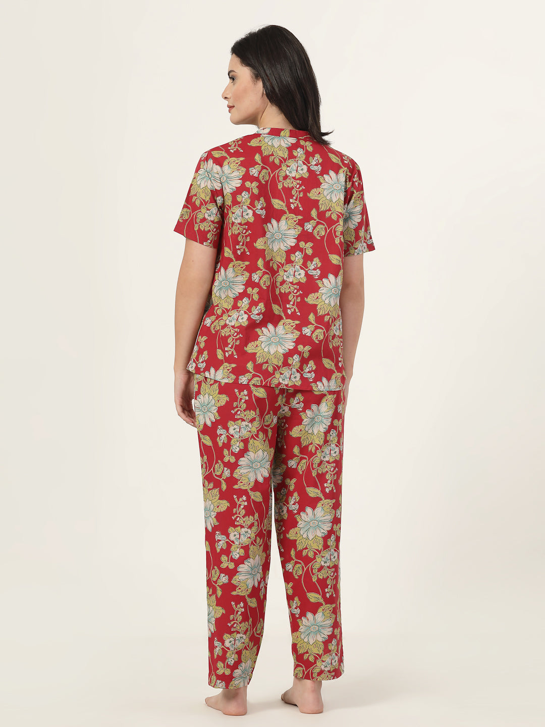 Style Quotient Women Red printed night suit-Women Night Suit-StyleQuotient