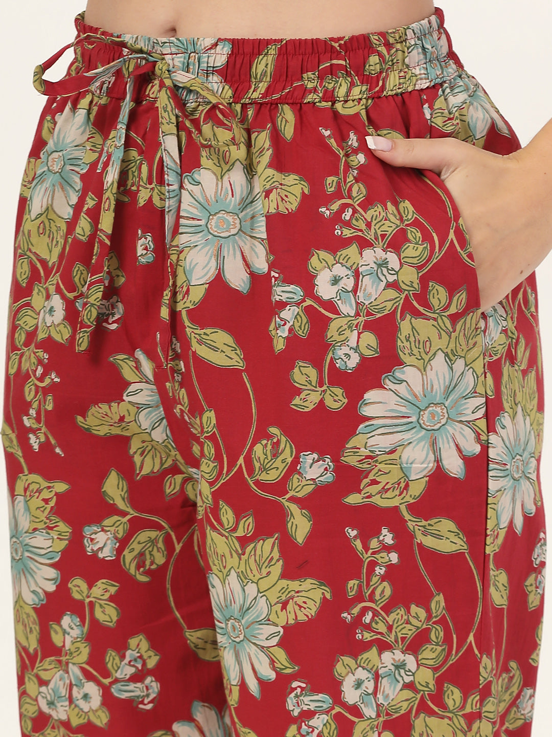 Style Quotient Women Red printed night suit-Women Night Suit-StyleQuotient