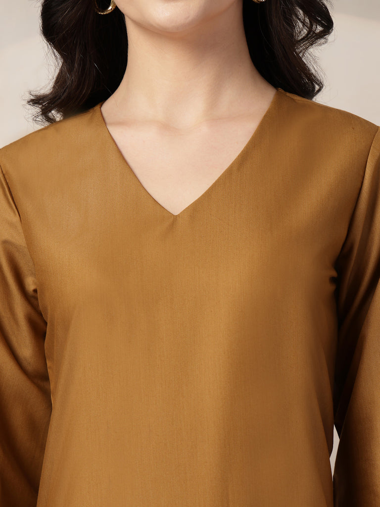 Style Quotient Women Camel Formal top-Tops-StyleQuotient