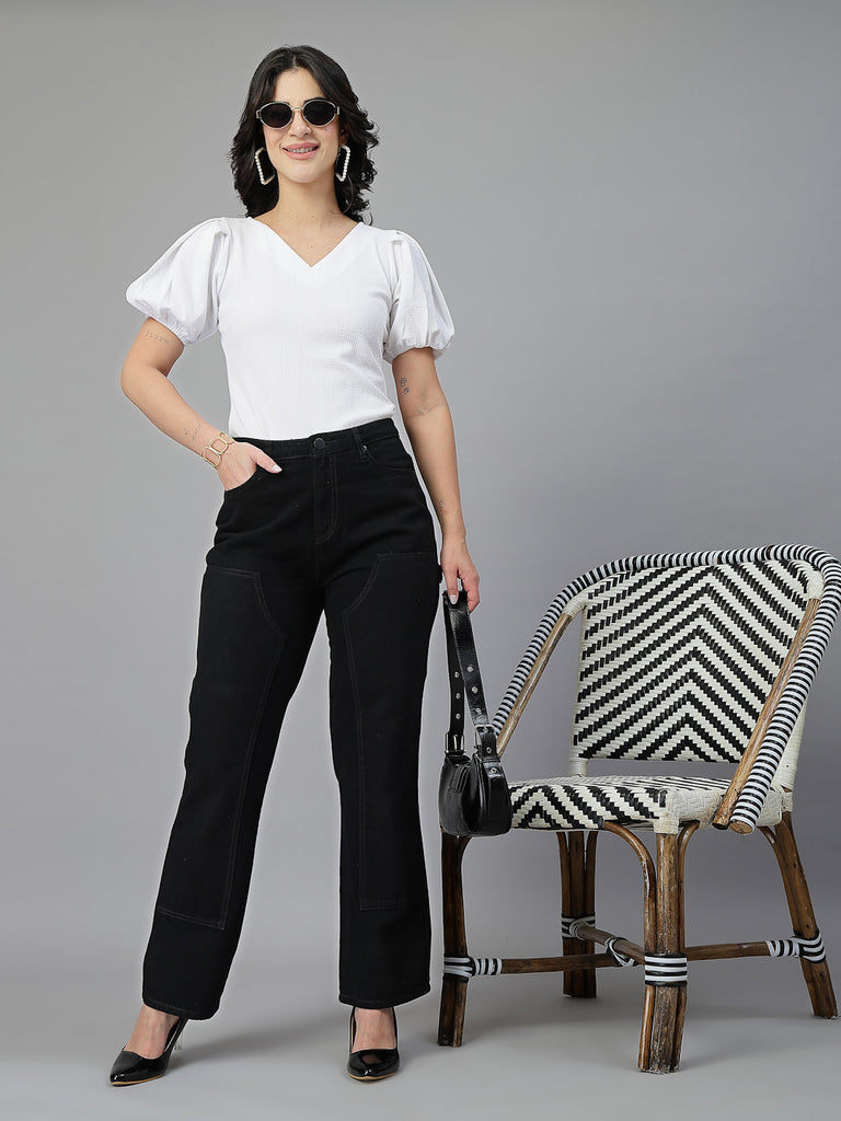 Style Quotient Women White Knit Top-Tops-StyleQuotient