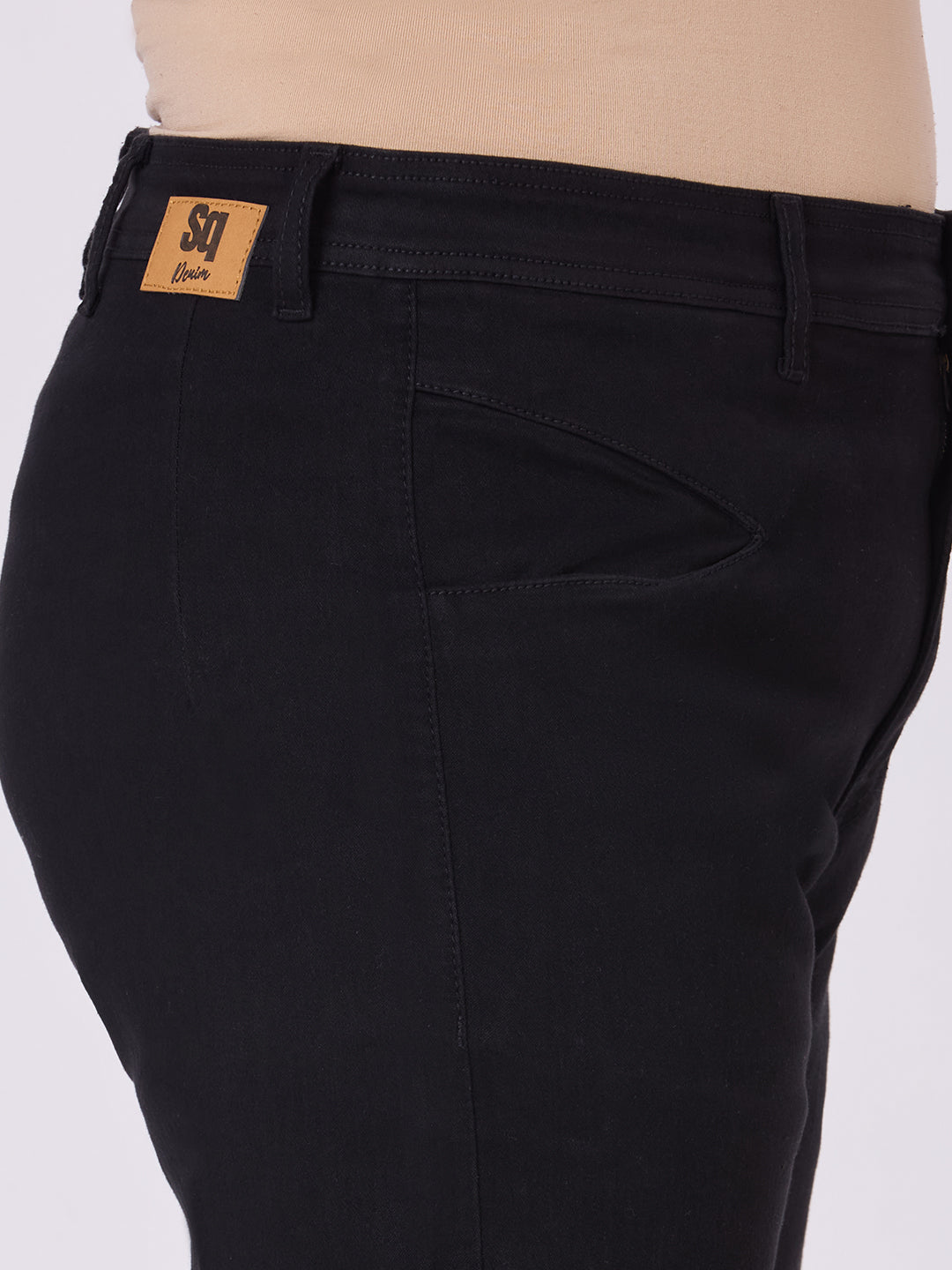 style quotient women plus size black wideleg high rise stretchable jeans-Jeans-StyleQuotient