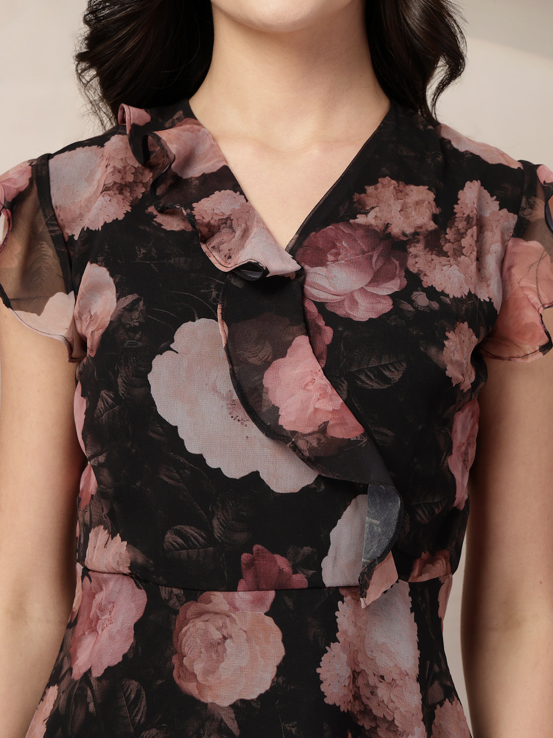 Style Quotient Women Black printed maxi dress-Dresses-StyleQuotient