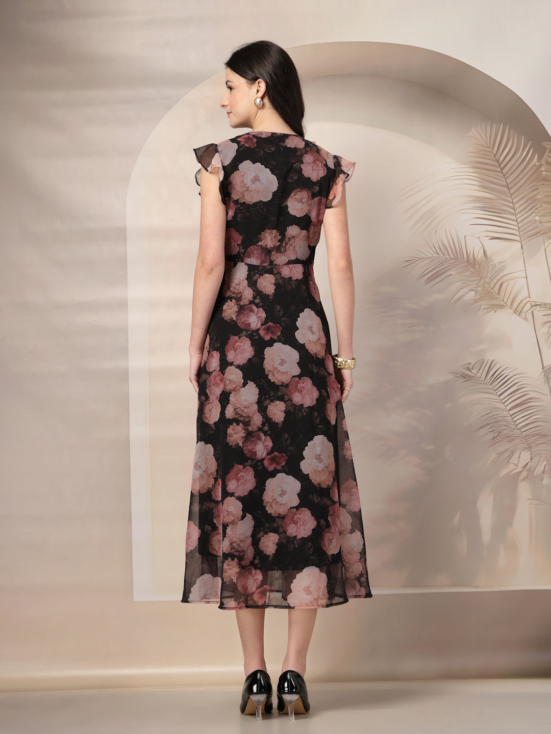 Style Quotient Women Black printed maxi dress-Dresses-StyleQuotient