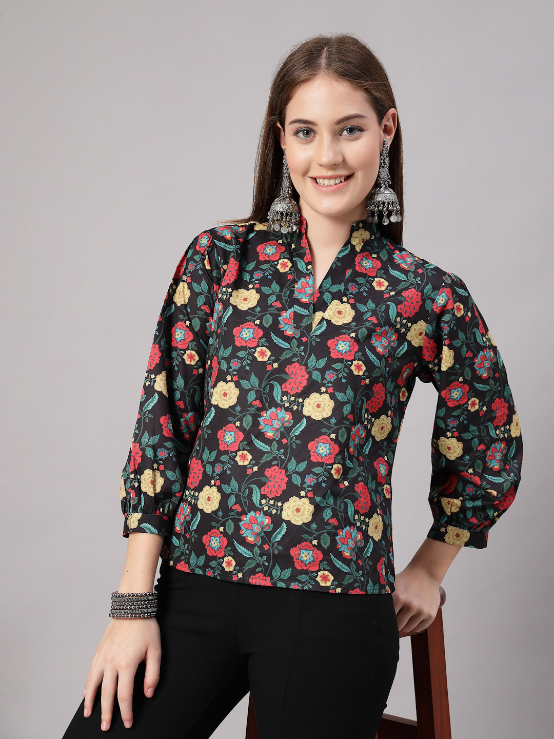 Style Quotient Women Black Multi Tunic-Tunics-StyleQuotient