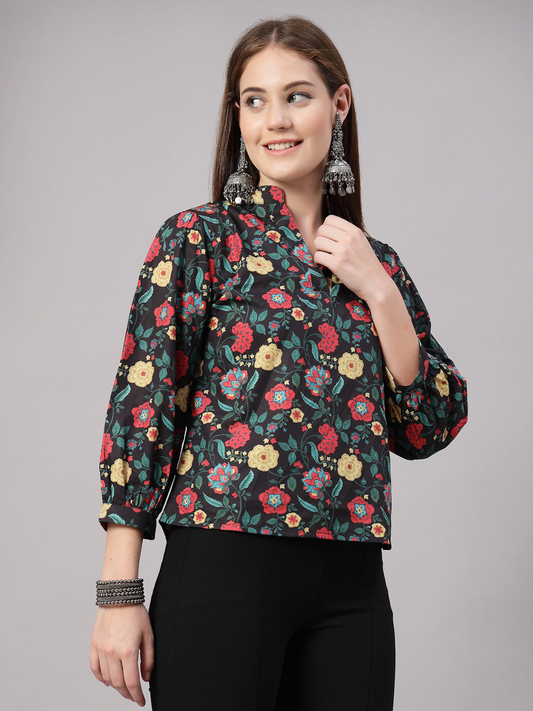Style Quotient Women Black Multi Tunic-Tunics-StyleQuotient