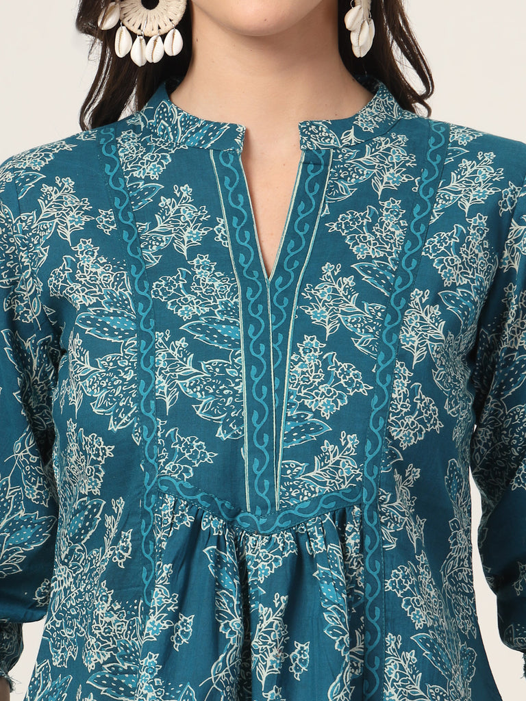 Style Quotient Women Blue and white Printed Tunic-Tunics-StyleQuotient