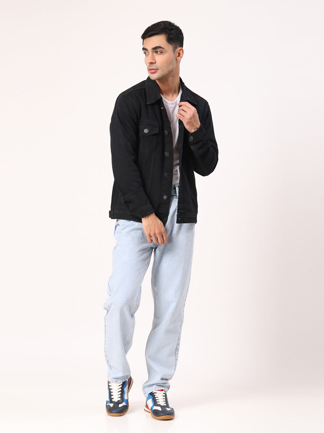 Style Quotient Men Black Denim Jacket - Main Image