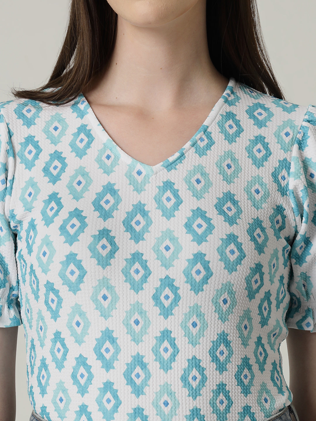 Style Quotient Women Printed Knit Top-Tops-StyleQuotient