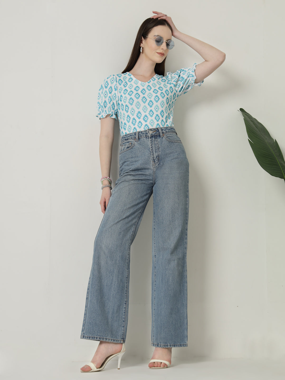 Style Quotient Women Printed Knit Top-Tops-StyleQuotient