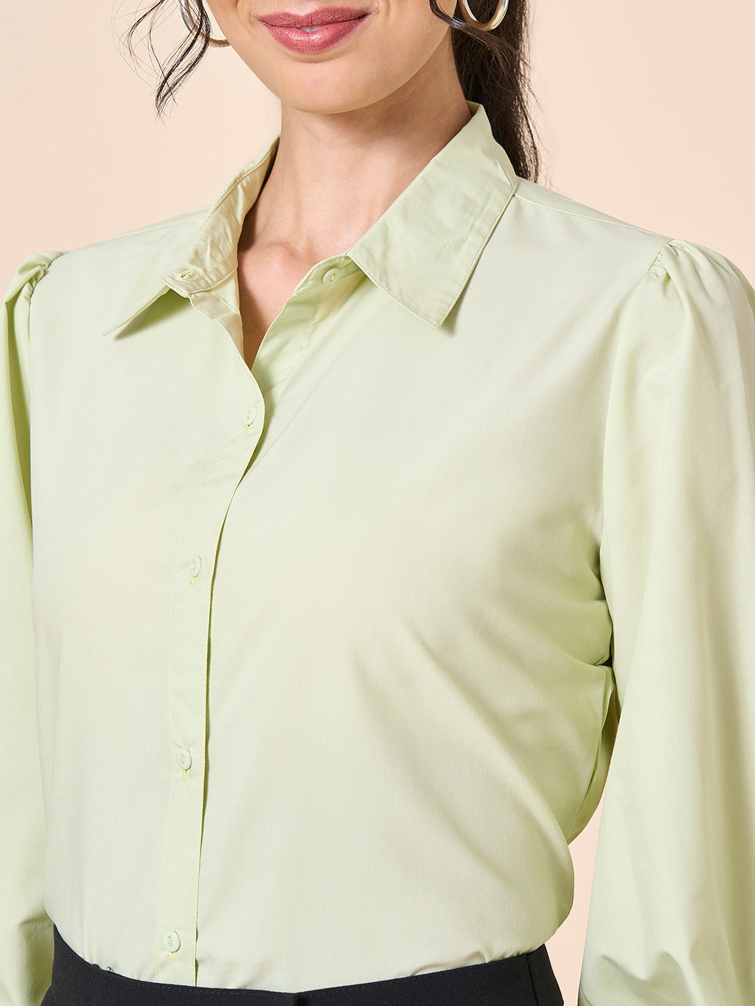 Style Quotient Women Light Green Polycotton Shirt-Shirts-StyleQuotient