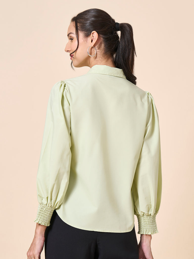 Style Quotient Women Light Green Polycotton Shirt-Shirts-StyleQuotient