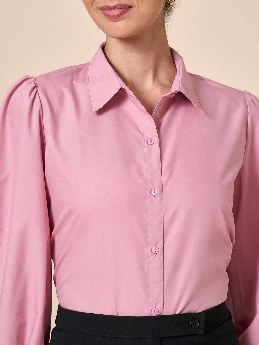 Style Quotient Women Solid Nude Polycotton Shirt-Shirts-StyleQuotient