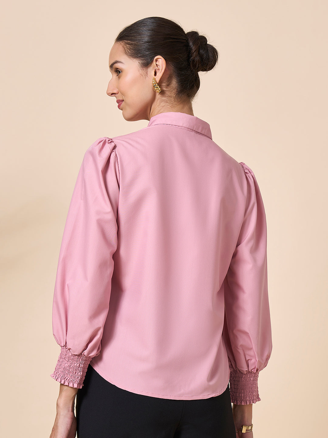 Style Quotient Women Solid Nude Polycotton Shirt-Shirts-StyleQuotient