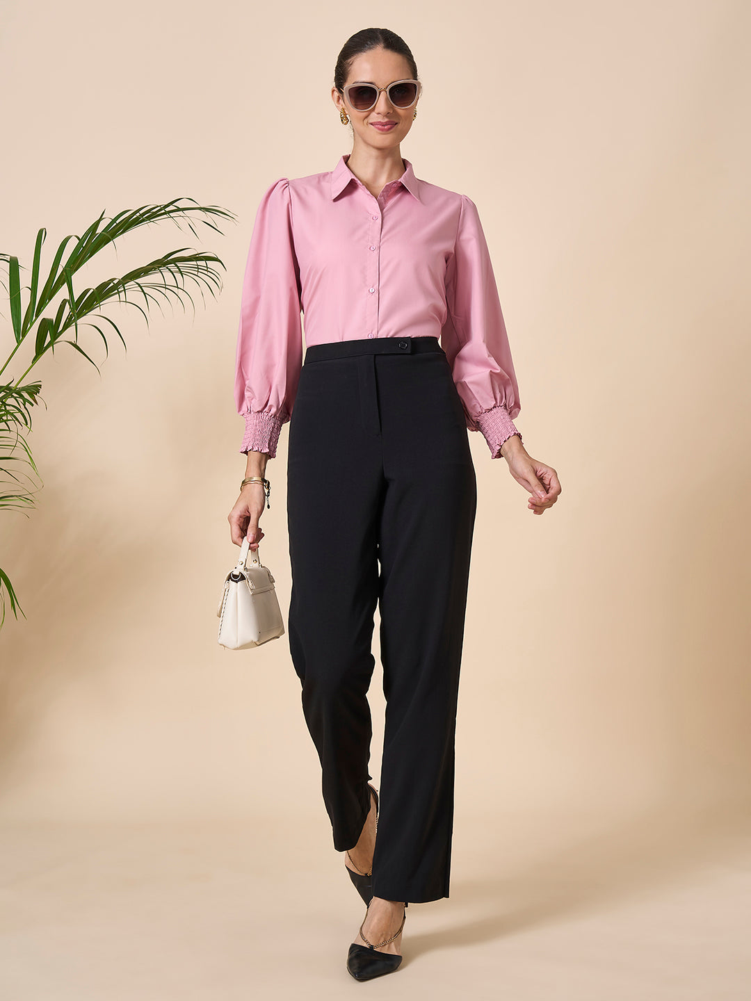 Style Quotient Women Solid Nude Polycotton Shirt-Shirts-StyleQuotient