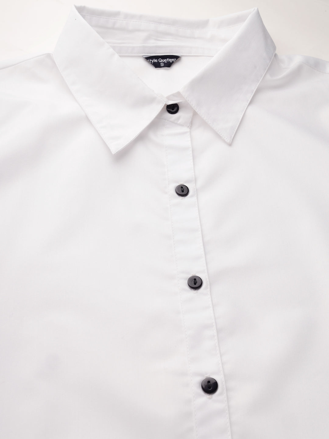 Style Quotient Women Solid White Polycotton Formal Shirt-Shirts-StyleQuotient