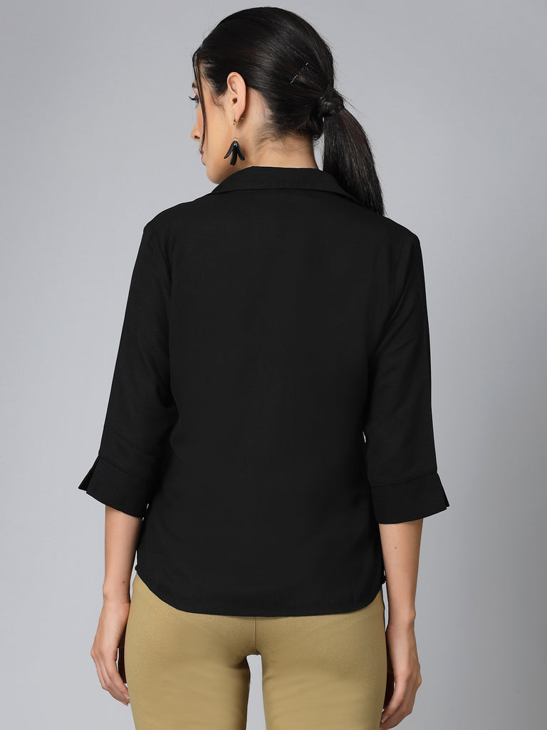 Style Quotient Women Nude Solid Polymoss Regular Formal Shirt-Shirts-StyleQuotient