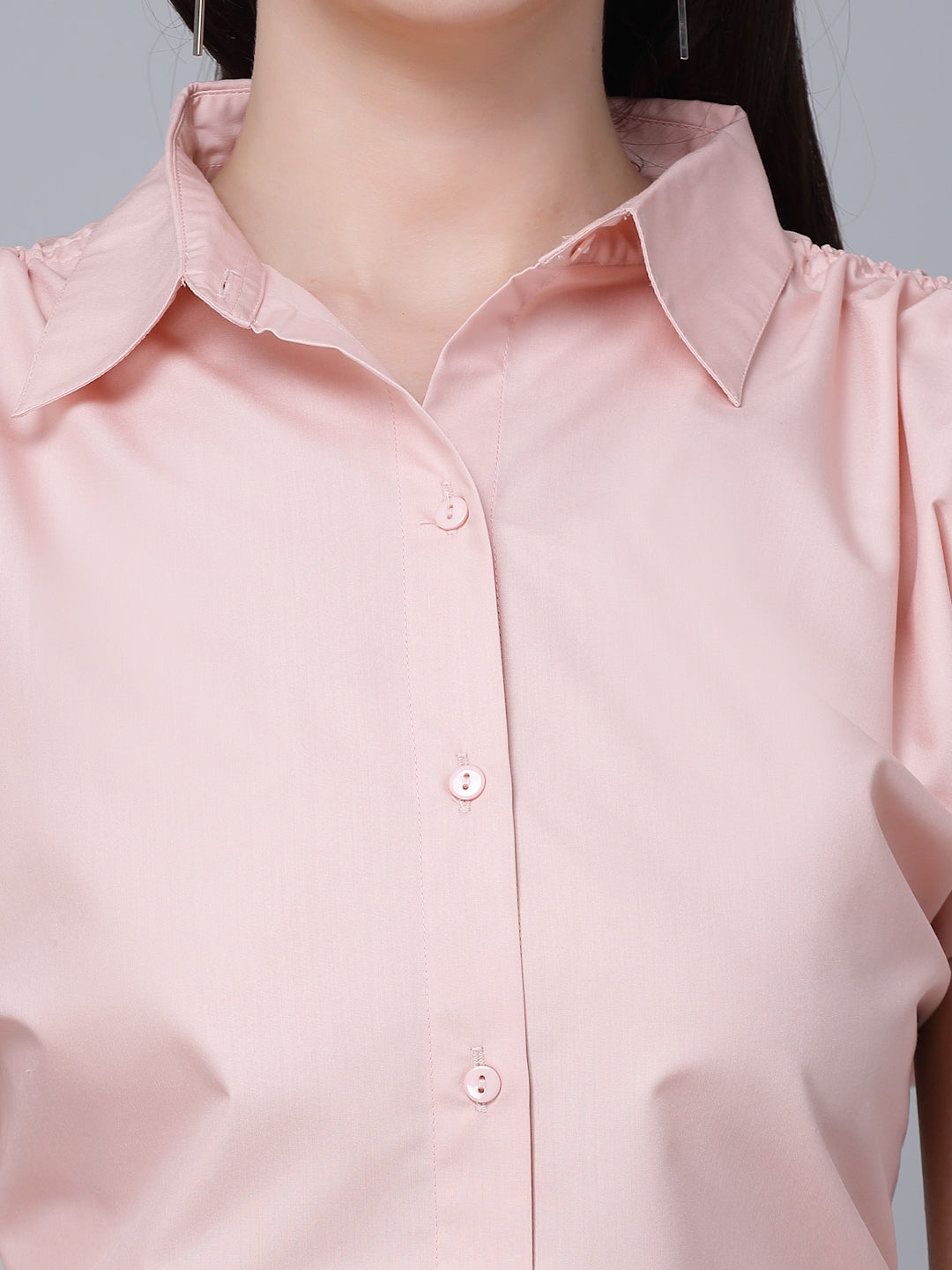 Style Quotient Women solid nude Polycotton formal shirt-Shirts-StyleQuotient