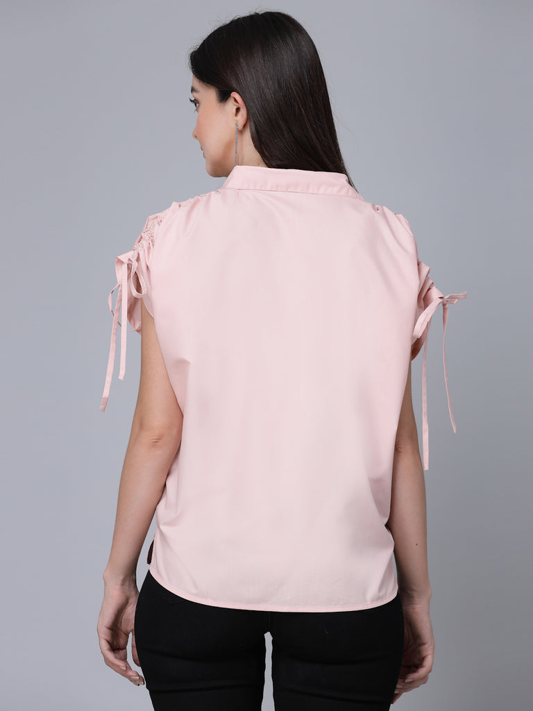 Style Quotient Women solid nude Polycotton formal shirt-Shirts-StyleQuotient