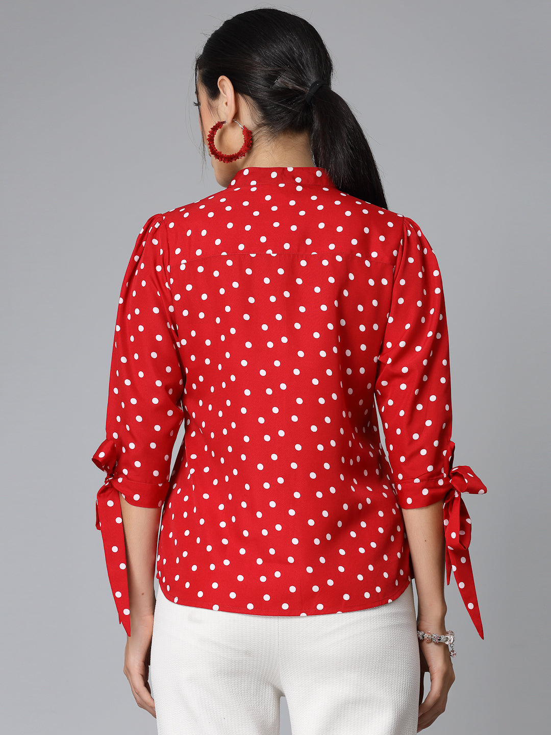 Style Quotient Women Smart Casual Polka Printed Shirt-Shirts-StyleQuotient