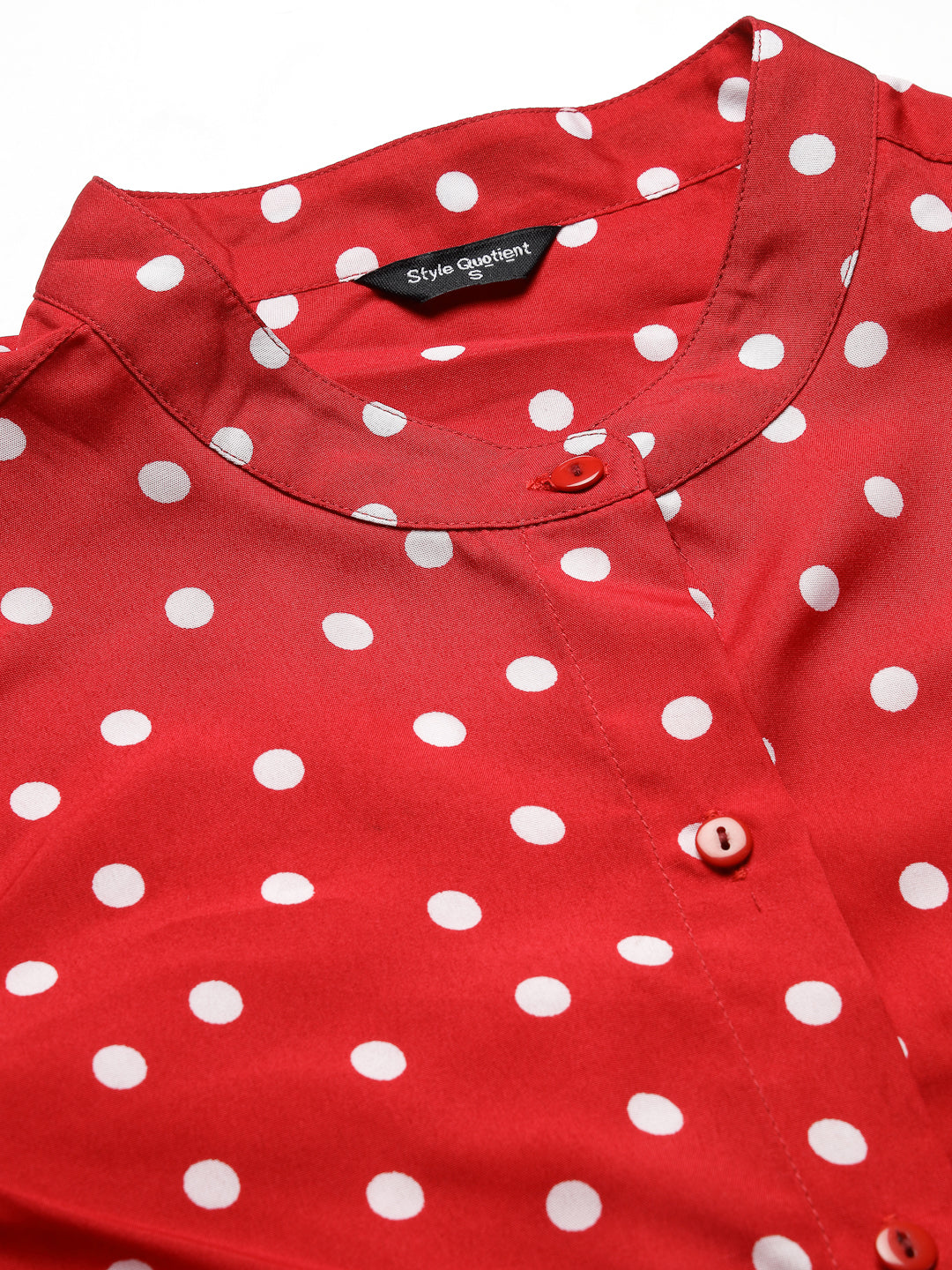 Style Quotient Women Smart Casual Polka Printed Shirt-Shirts-StyleQuotient