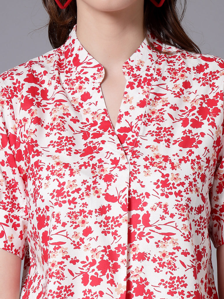 Style Quotient Women Floral Printed Relaxed Smart Casual Top-Tops-StyleQuotient