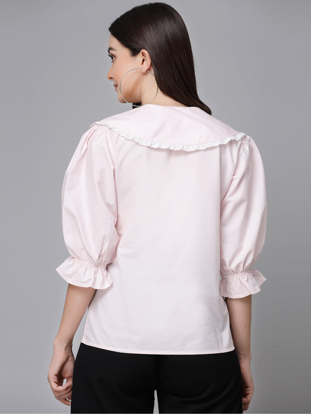 Style Quotient Women Solid Ligh Pink Polycotton Smart Casual Shirt-Shirts-StyleQuotient