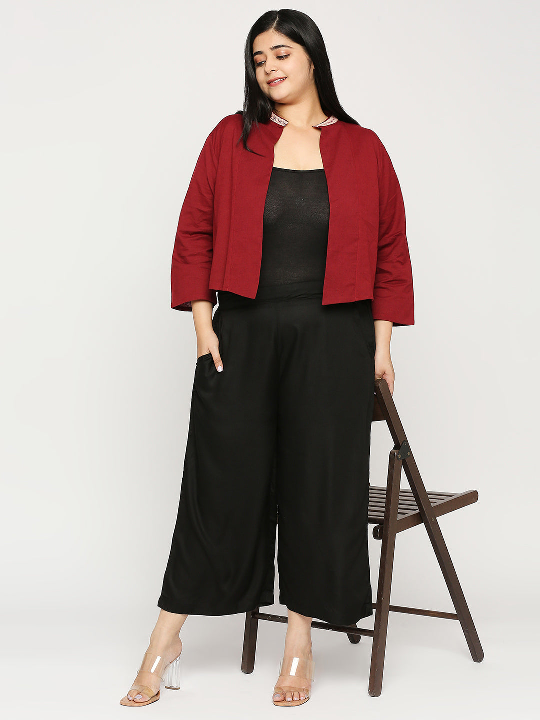 Style Quotient Women Solid Black Viscose Rayon Wide leg Trouser-Trousers-StyleQuotient