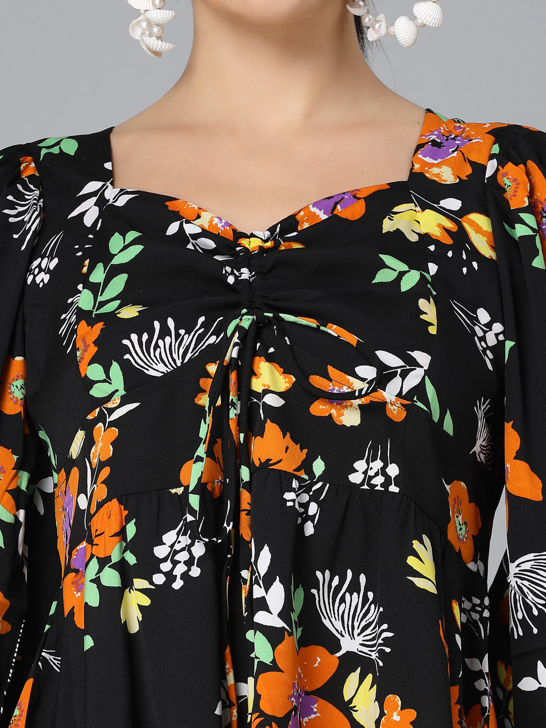 Style Quotients Women Floral Printed Polyester Casual Top-Tops-StyleQuotient