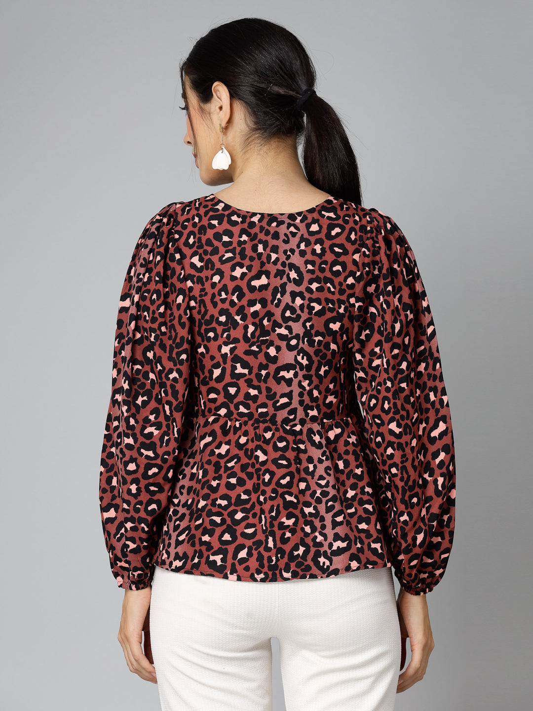 Style Quotients Women Animal Printed Polyester Casual Top-Tops-StyleQuotient