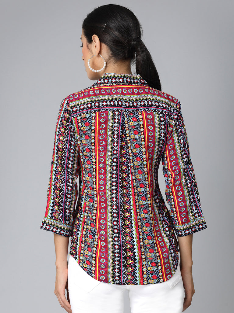 Style Quotients Women Multi coloured Rayon Printed Causal Shirt-Shirts-StyleQuotient