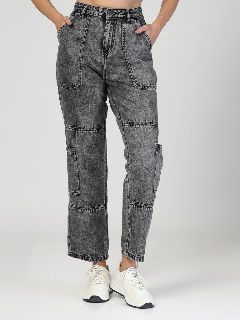 Style Quotient Women Relaxed Fit High Rise Cargos-Jeans-StyleQuotient