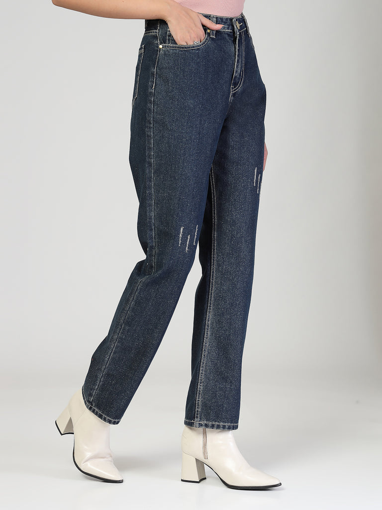 Style Quotient Women Relaxed Fit High Rise Cotton Jeans-Jeans-StyleQuotient