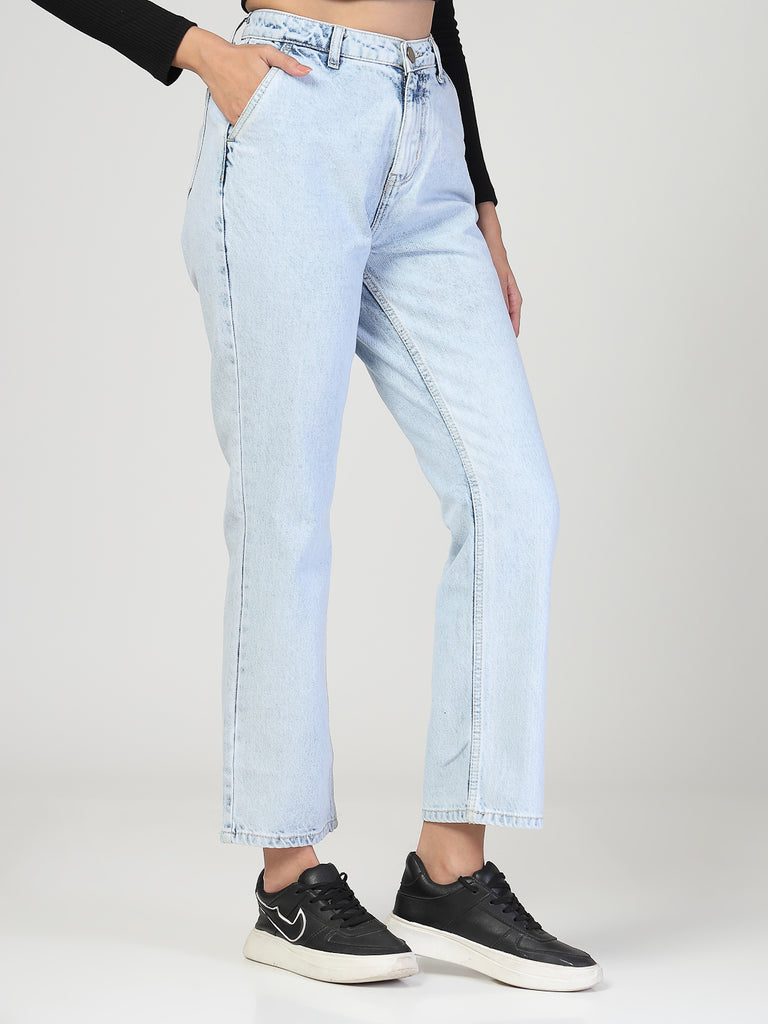 Style Quotient Women Relaxed Fit High Rise Cotton Jeans-Jeans-StyleQuotient