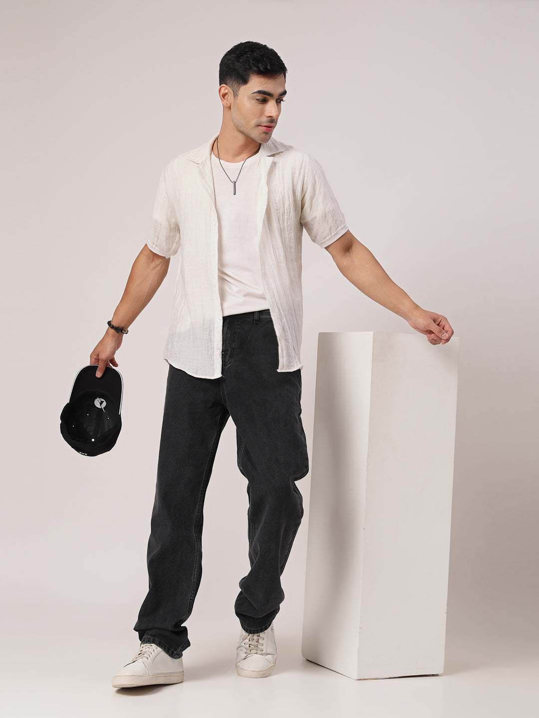 Style Quotient Men Black Relaxed Fit High Rise Cotton Jeans